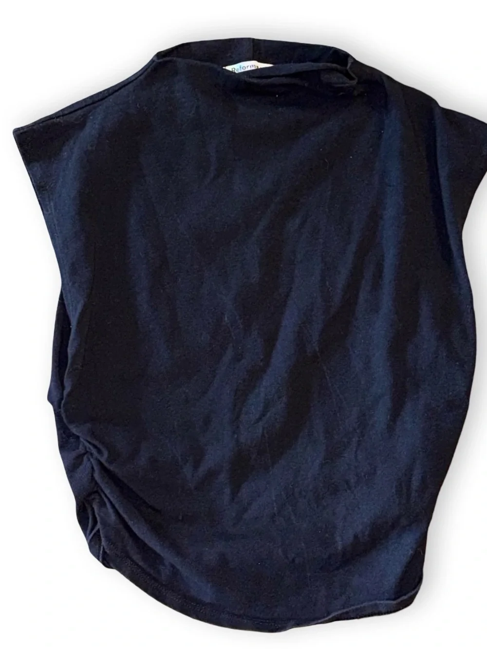 Reformation Black Mock Neck Sleeveless Tank